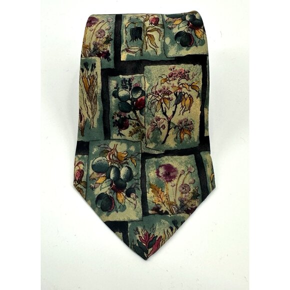 BRIONI tie necktie 100% silk made in italy floral designer classic colorful OS - Picture 1 of 5